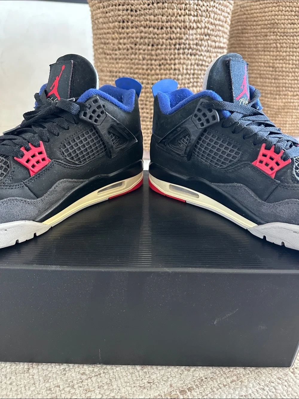 Air Jordan 4 Retro black fire red deep royal blue